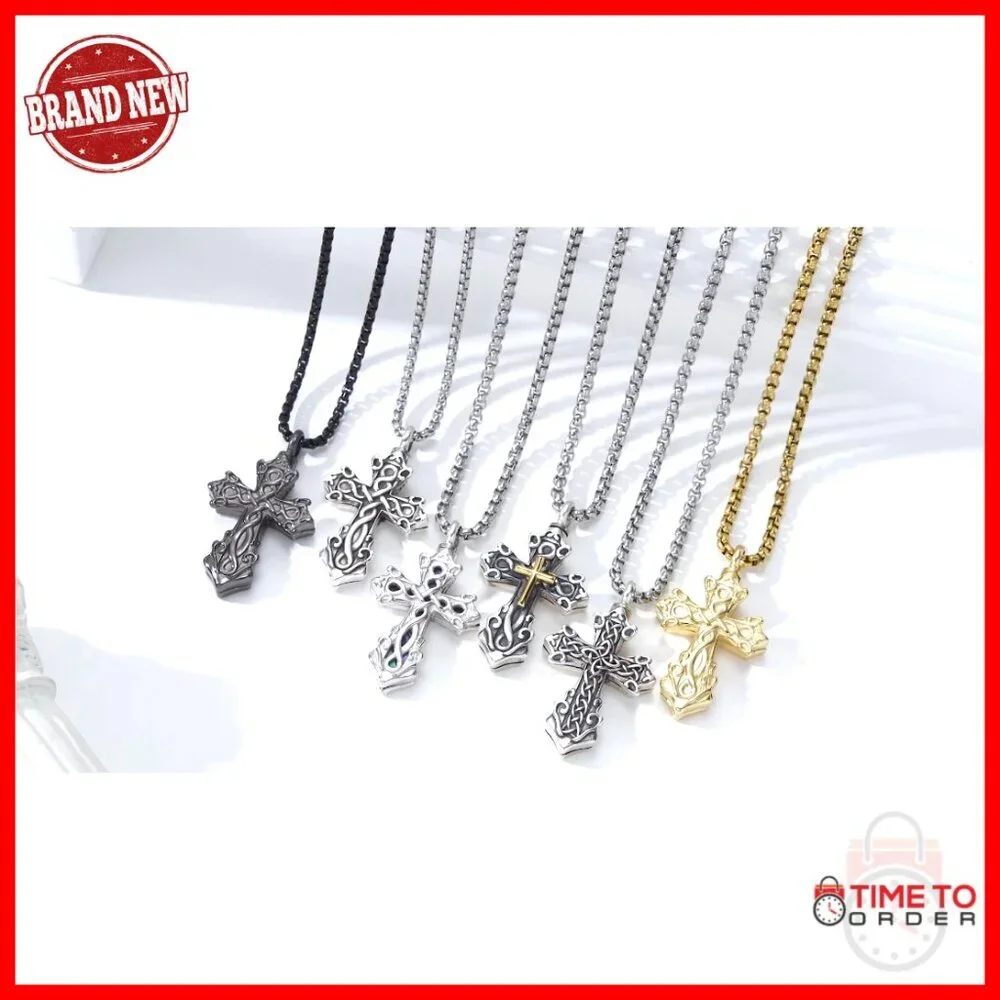 Sterling Silver Celtic Cross Urn Necklace Memorial Pendant for Ashes